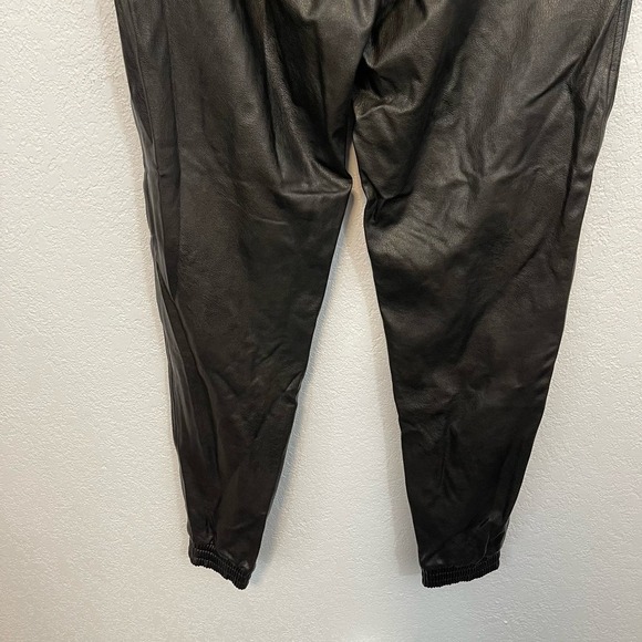 Spanx Faux Leather High-Rise Elastic Waist Pull-On Jogger Pants Noir Black Small - Picture 13 of 16